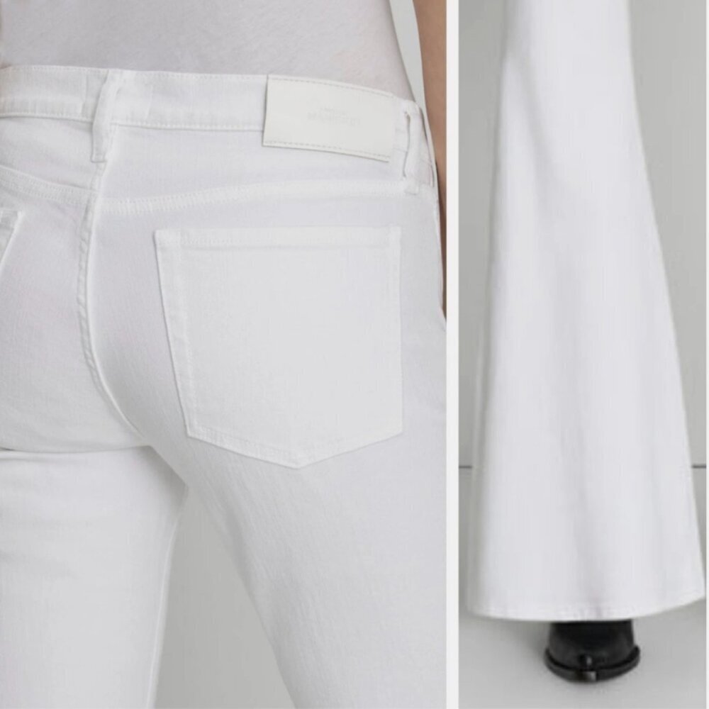 7 For All Mankind Low-Rise Flare Jean – Brilliant White – Size 25 – NWT - Picture 2 of 7